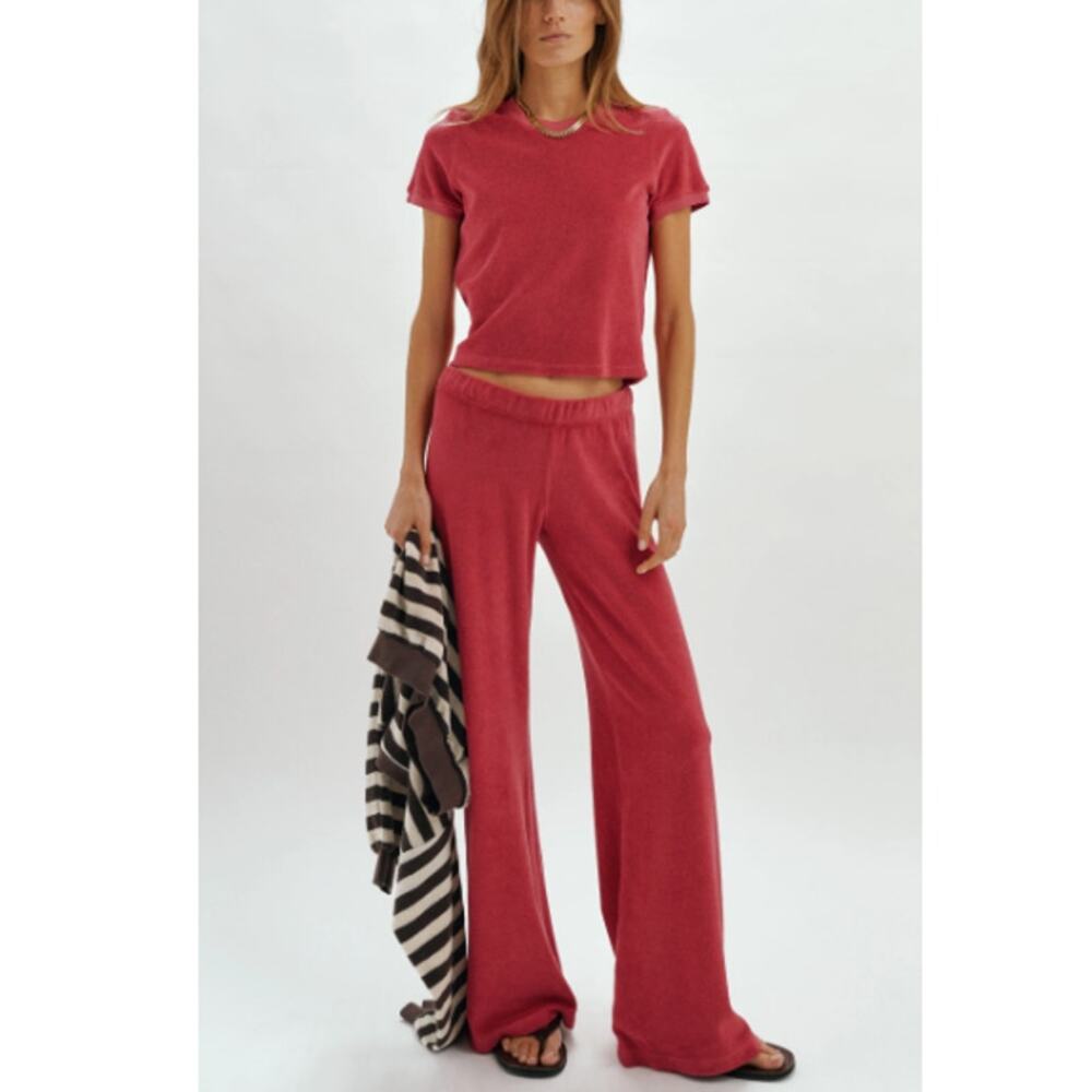 Suzie Kondi Women's Framboise Terry Capri Tee Size L - Picture 2 of 13